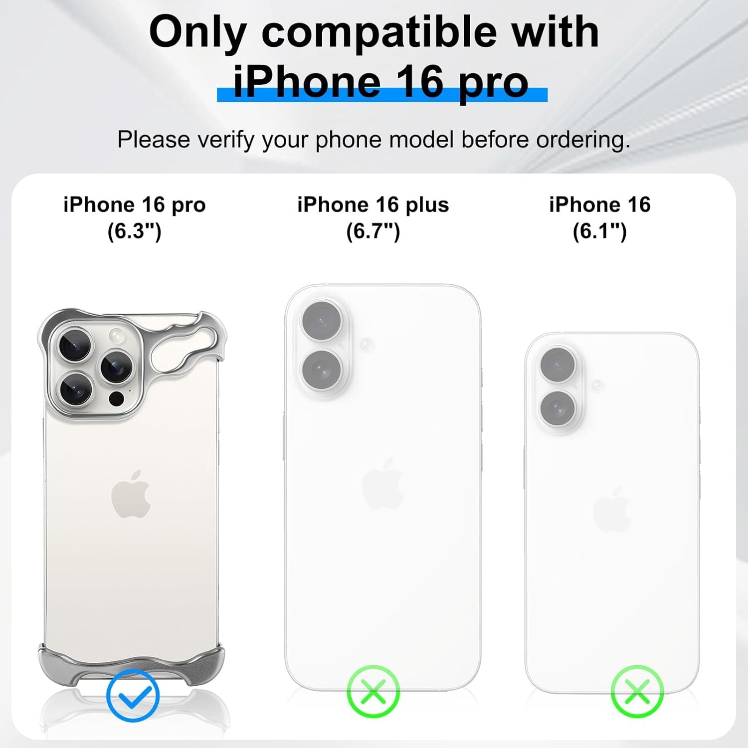 Husa Metalica Compatibila cu iPhone 16 Pro, Flippy, Protectie pentru Colturile Telefonului si Camera, Aliaj, Antisoc, Antizgariere, Argintiu-5