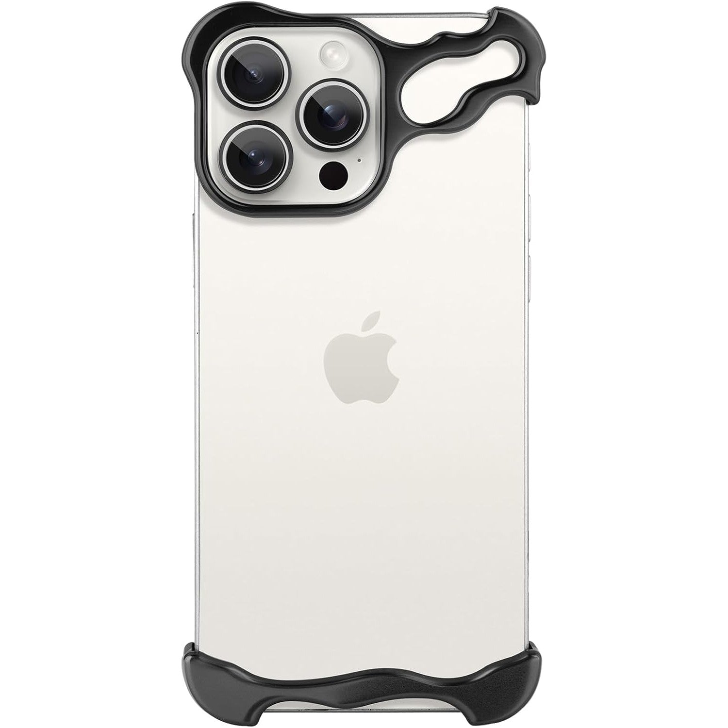 Husa Metalica Compatibila cu iPhone 16 Pro Max, Flippy, Protectie pentru Colturile Telefonului si Camera, Aliaj, Antisoc, Antizgariere, Negru-0