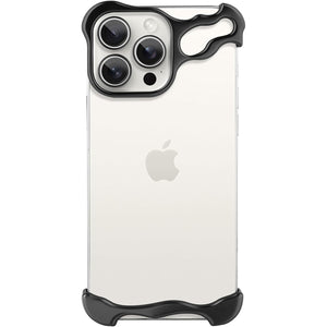 Husa Metalica Compatibila cu iPhone 16 Pro Max, Flippy, Protectie pentru Colturile Telefonului si Camera, Aliaj, Antisoc, Antizgariere, Negru-0