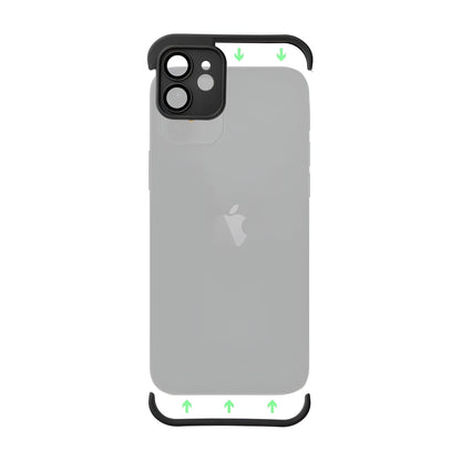 Husa TPU Edgeless Compatibila cu iPhone 15 Pro, Flippy, Protectie pentru Colturi si Camera, Aliaj, Antisoc, Antizgariere, Negru Mat-7