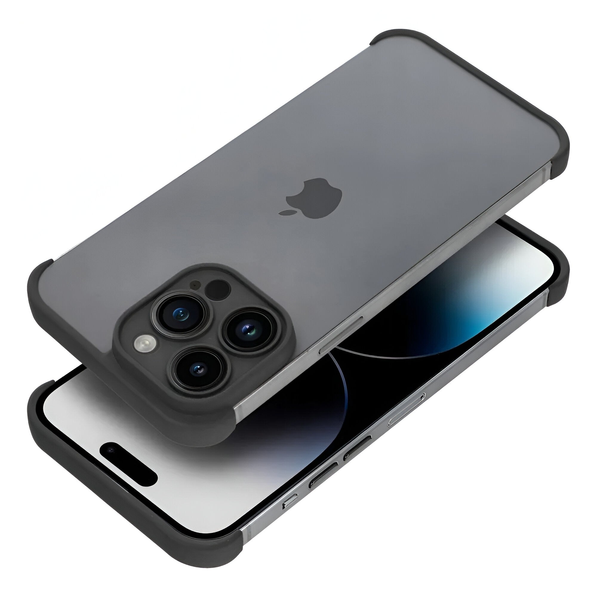 Husa TPU Edgeless Compatibila cu iPhone 15 Pro, Flippy, Protectie pentru Colturi si Camera, Aliaj, Antisoc, Antizgariere, Negru Mat-8