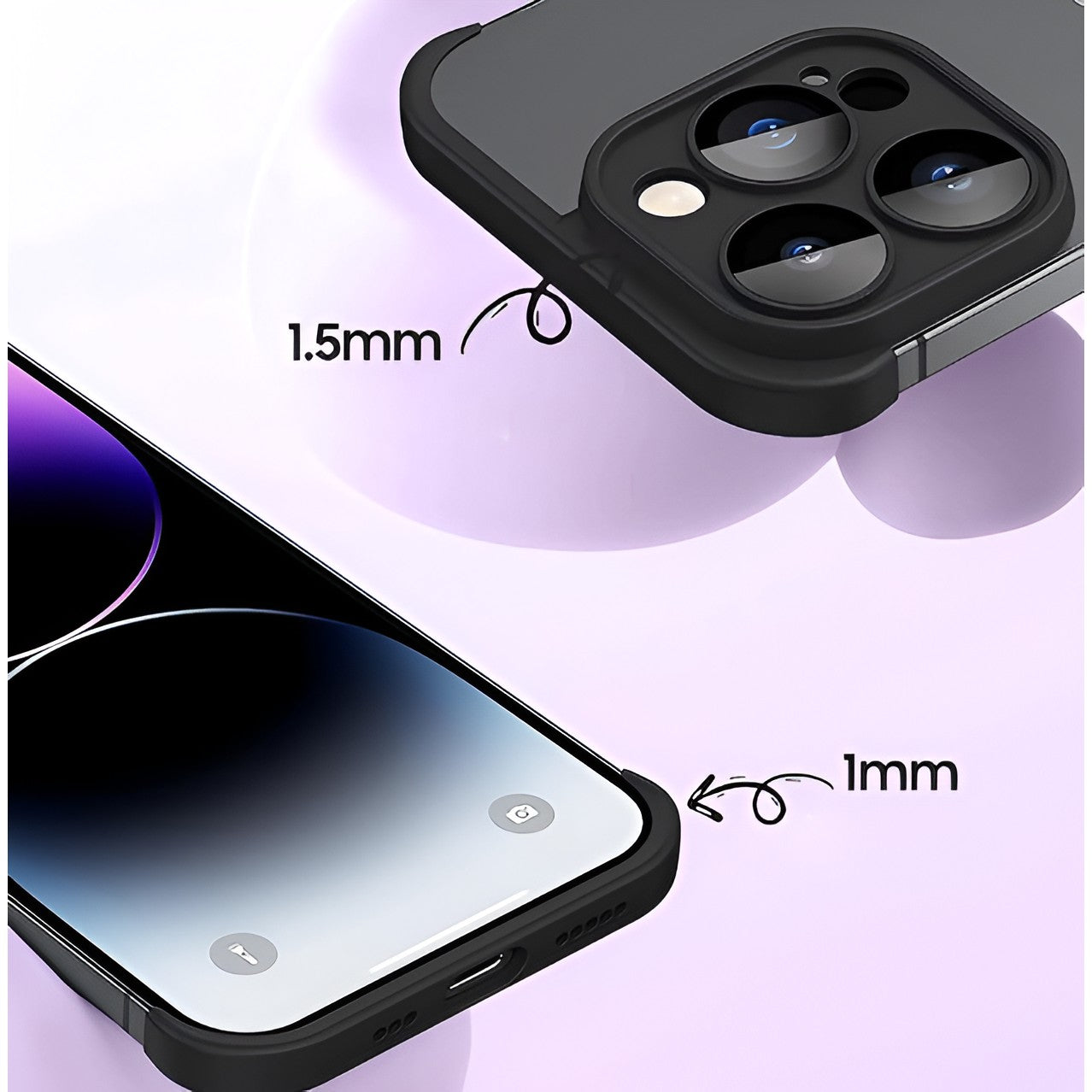 Husa Metalica Edgeless Compatibila cu iPhone 15 Pro, Flippy, Protectie pentru Colturi si Camera, Aliaj, Antisoc, Antizgariere, Negru Metalizat-4