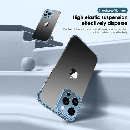 Husa Metalica Edgeless Compatibila cu iPhone 16, Flippy, Protectie pentru Colturi si Camera, Aliaj Aluminiu, Antisoc, Antizgariere, Albastru-4
