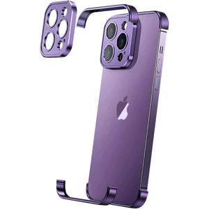 Husa Metalica Edgeless Compatibila cu iPhone 16, Flippy, Protectie pentru Colturi si Camera, Aliaj Aluminiu, Antisoc, Antizgariere, Mov-0