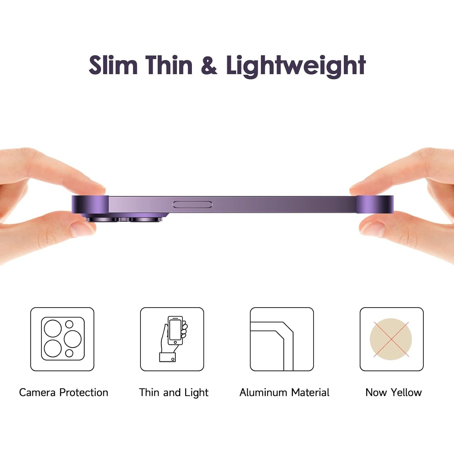 Husa Metalica Edgeless Compatibila cu iPhone 16 Plus, Flippy, Protectie pentru Colturi si Camera, Aliaj Aluminiu, Antisoc, Antizgariere, Mov-6