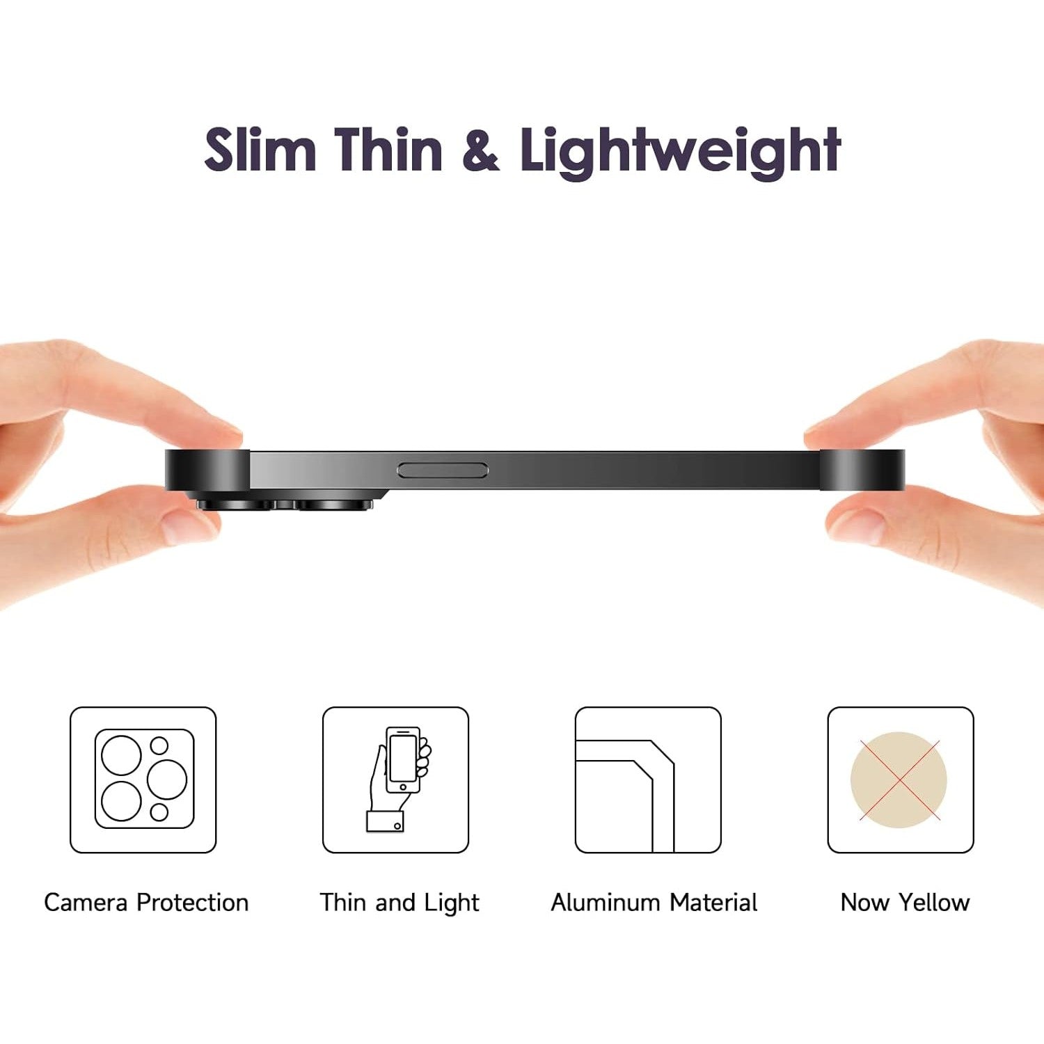 Husa Metalica Edgeless Compatibila cu iPhone 16 Plus, Flippy, Protectie pentru Colturi si Camera, Aliaj Aluminiu, Antisoc, Antizgariere, Negru-8