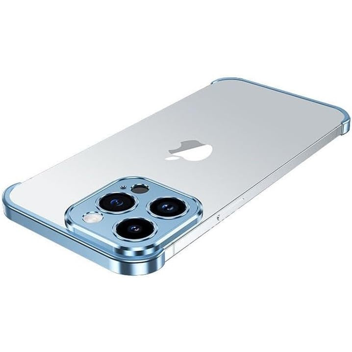 Husa Metalica Edgeless Compatibila cu iPhone 16 Plus, Flippy, Protectie pentru Colturi si Camera, Aliaj Aluminiu, Antisoc, Antizgariere, Albastru-1