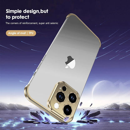 Husa Metalica Edgeless Compatibila cu iPhone 16 Plus, Flippy, Protectie pentru Colturi si Camera, Aliaj Aluminiu, Antisoc, Antizgariere, Auriu-4