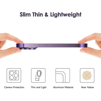 Husa Metalica Edgeless Compatibila cu iPhone 16 Pro Max, Flippy, Protectie pentru Colturi si Camera, Aliaj Aluminiu, Antisoc, Antizgariere, Mov-8