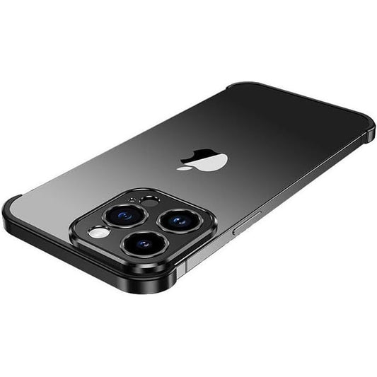Husa Metalica Edgeless Compatibila cu iPhone 16 Pro Max, Flippy, Protectie pentru Colturi si Camera, Aliaj Aluminiu, Antisoc, Antizgariere, Negru-1