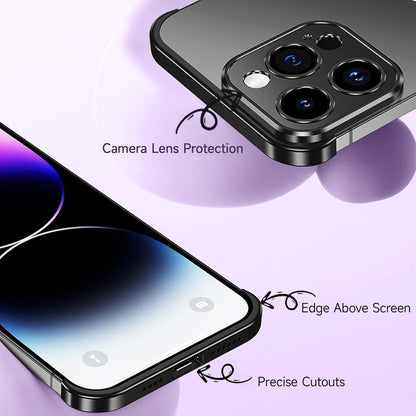 Husa Metalica Edgeless Compatibila cu iPhone 16 Pro Max, Flippy, Protectie pentru Colturi si Camera, Aliaj Aluminiu, Antisoc, Antizgariere, Negru-6