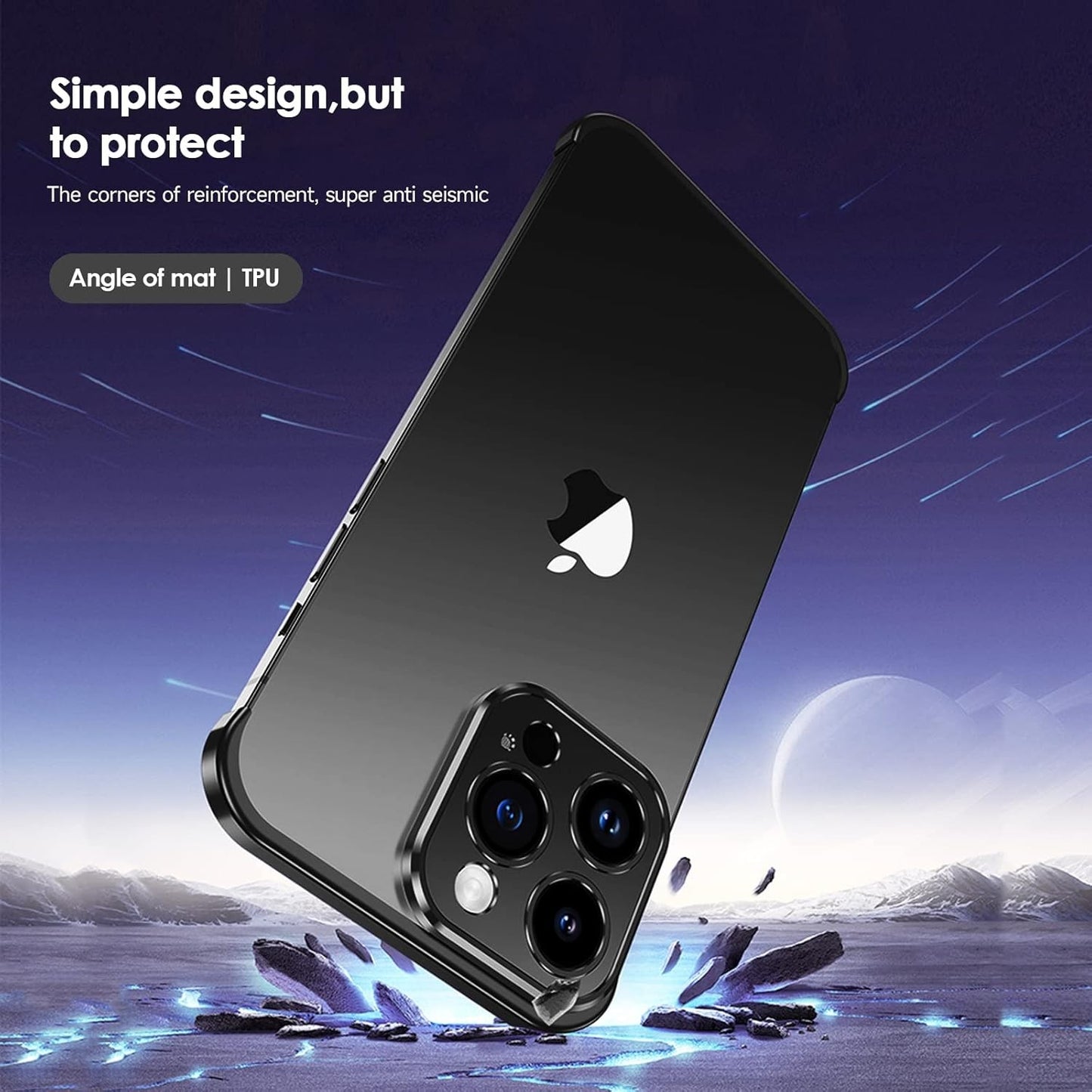 Husa Metalica Edgeless Compatibila cu iPhone 16 Pro Max, Flippy, Protectie pentru Colturi si Camera, Aliaj Aluminiu, Antisoc, Antizgariere, Negru-7