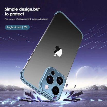 Husa Metalica Edgeless Compatibila cu iPhone 16 Pro Max, Flippy, Protectie pentru Colturi si Camera, Aliaj Aluminiu, Antisoc, Antizgariere, Albastru-7