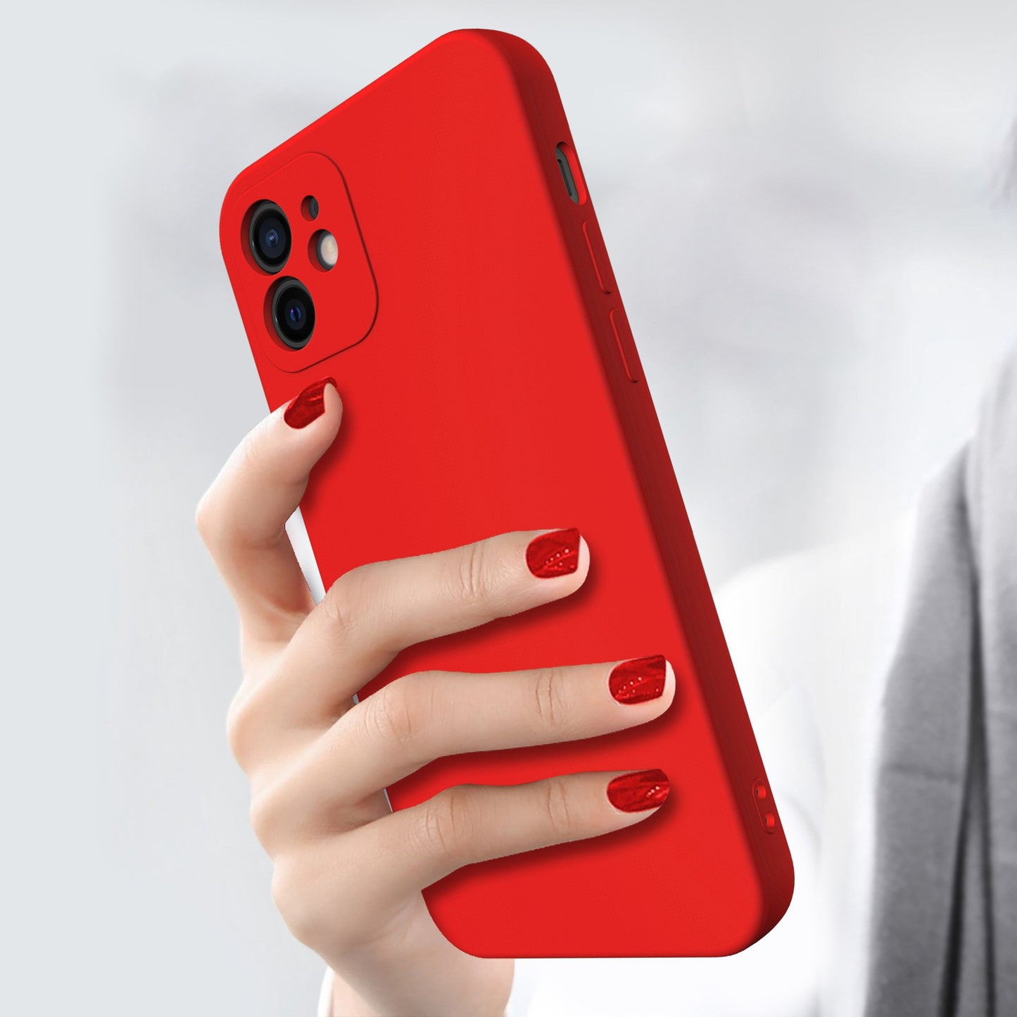 Husa pentru Samsung Galaxy A03 4G, Flippy, Liquid Silicone, cu Microfibra pe interior, Protectie Antisoc, Rosu-4