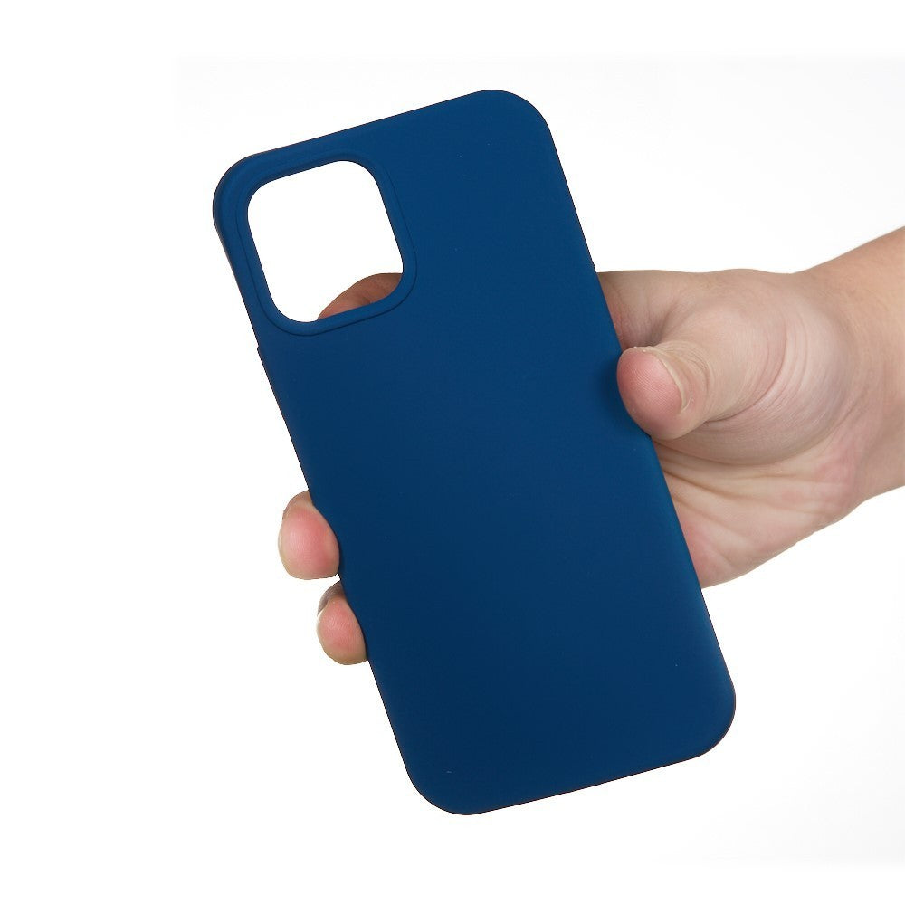 Husa pentru Apple iPhone 14 Flippy, Liquid Silicone, cu Microfibra pe interior, Protectie Antisoc, Blue Royal, Albastru inchis-3