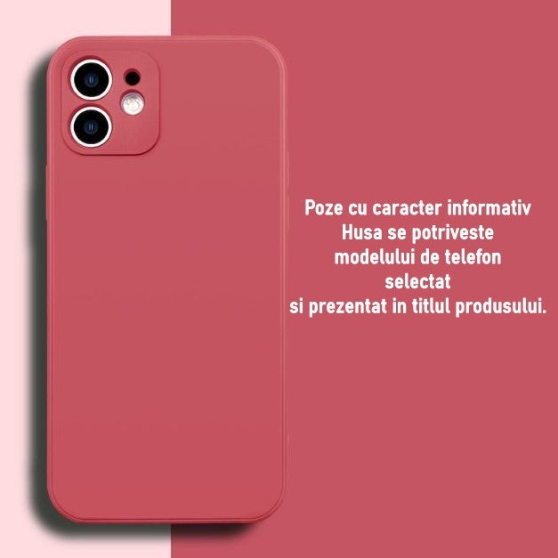 Husa pentru Apple iPhone 14 Flippy, Liquid Silicone, cu Microfibra pe interior, Protectie Antisoc, Wine red, Claret-2