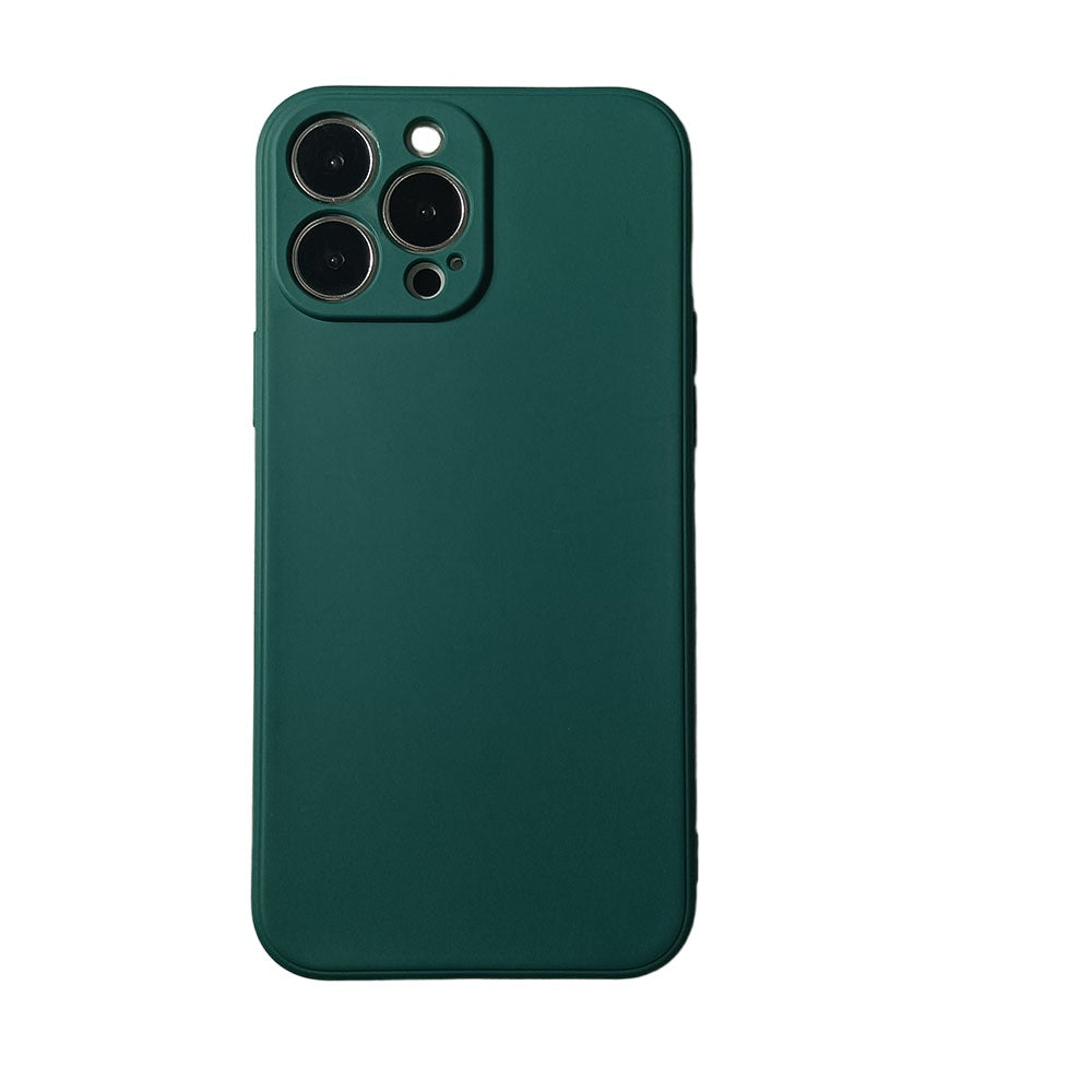 Husa pentru Apple iPhone 14 Plus Flippy, Liquid Silicone, cu Microfibra pe interior, Protectie Antisoc, Dark Green, Verde inchis-4
