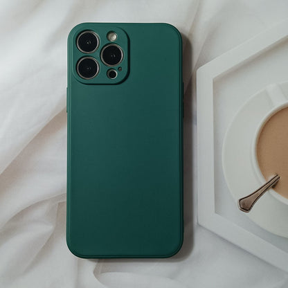 Husa pentru Apple iPhone 14 Plus Flippy, Liquid Silicone, cu Microfibra pe interior, Protectie Antisoc, Dark Green, Verde inchis-5