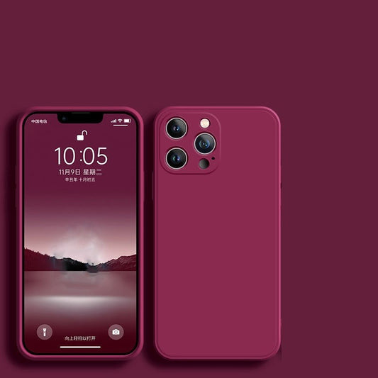 Husa pentru Apple iPhone 14 Plus Flippy, Liquid Silicone, cu Microfibra pe interior, Protectie Antisoc, Wine red, Claret-1