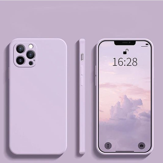 Husa pentru Apple iPhone 14 Plus Flippy, Liquid Silicone, cu Microfibra pe interior, Protectie Antisoc, Grass purple, Mov-1
