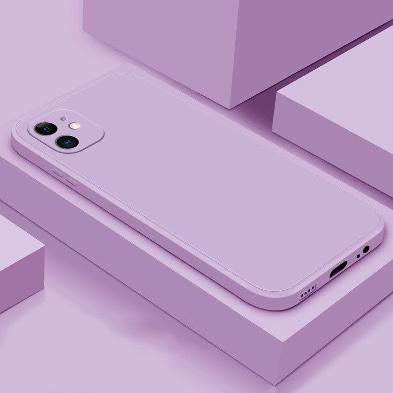 Husa pentru Apple iPhone 14 Pro Flippy, Liquid Silicone, cu Microfibra pe interior, Protectie Antisoc, Grass purple, Mov-1