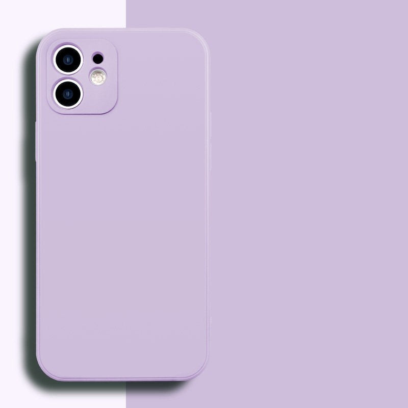 Husa pentru Apple iPhone 14 Pro Flippy, Liquid Silicone, cu Microfibra pe interior, Protectie Antisoc, Grass purple, Mov-3