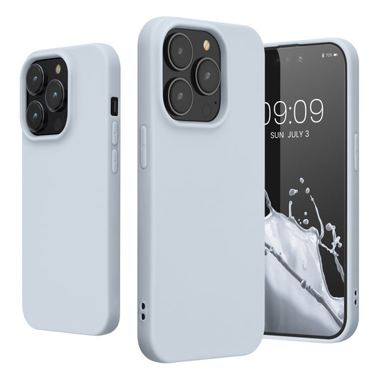 Husa pentru Apple iPhone 14 Pro Flippy, Liquid Silicone, cu Microfibra pe interior, Protectie Antisoc, Grey, Gri-1