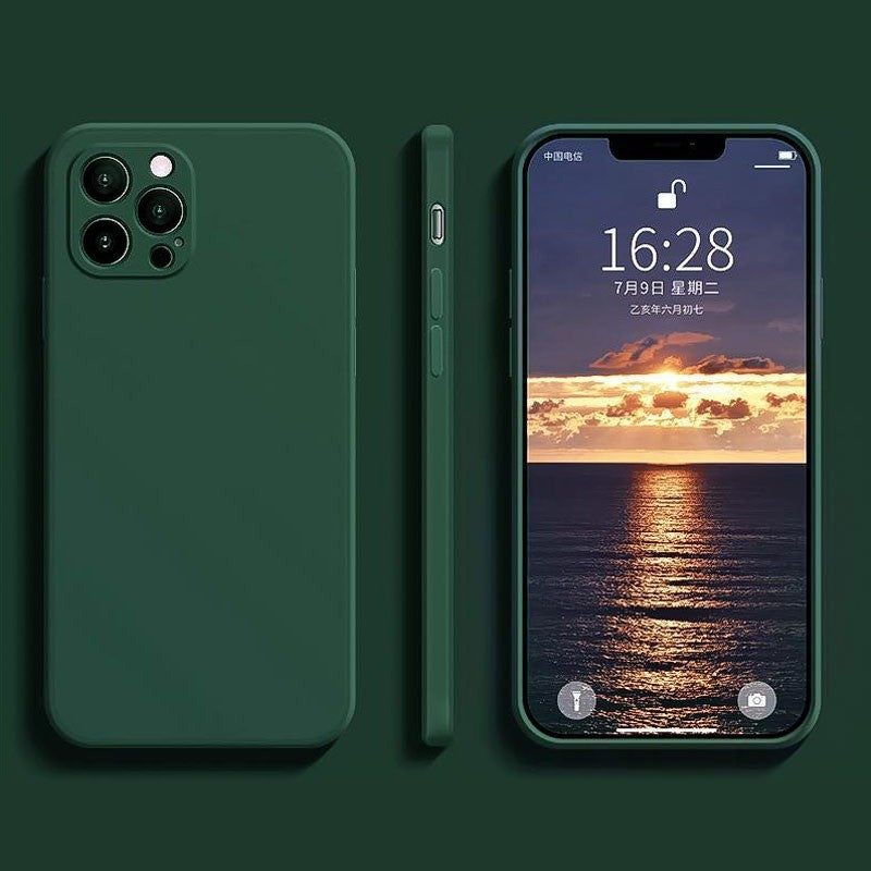 Husa pentru Apple iPhone 14 Pro Max Flippy, Liquid Silicone, cu Microfibra pe interior, Protectie Antisoc, Dark Green, Verde inchis-1