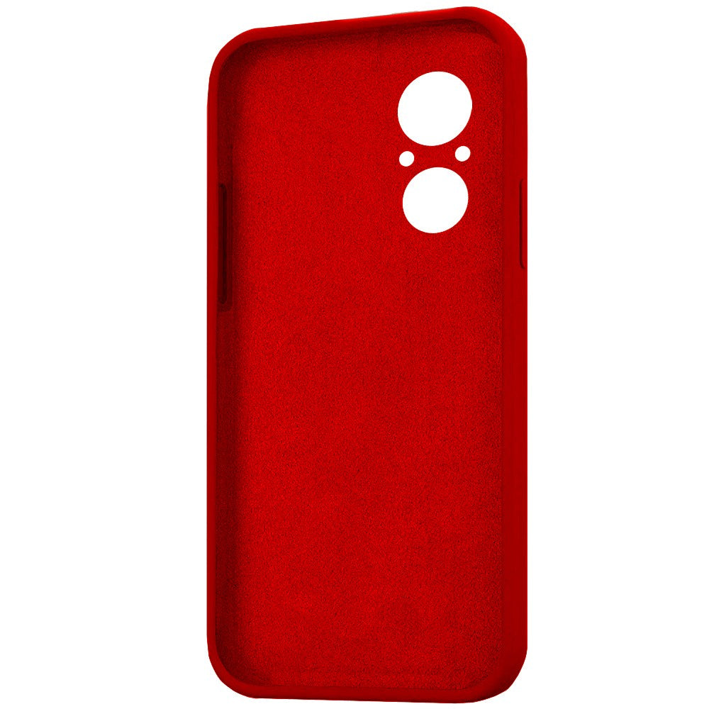 Husa pentru Huawei NOVA 9 SE, Flippy, Liquid Silicone, cu Microfibra pe interior, Protectie Antisoc, Rosu-2