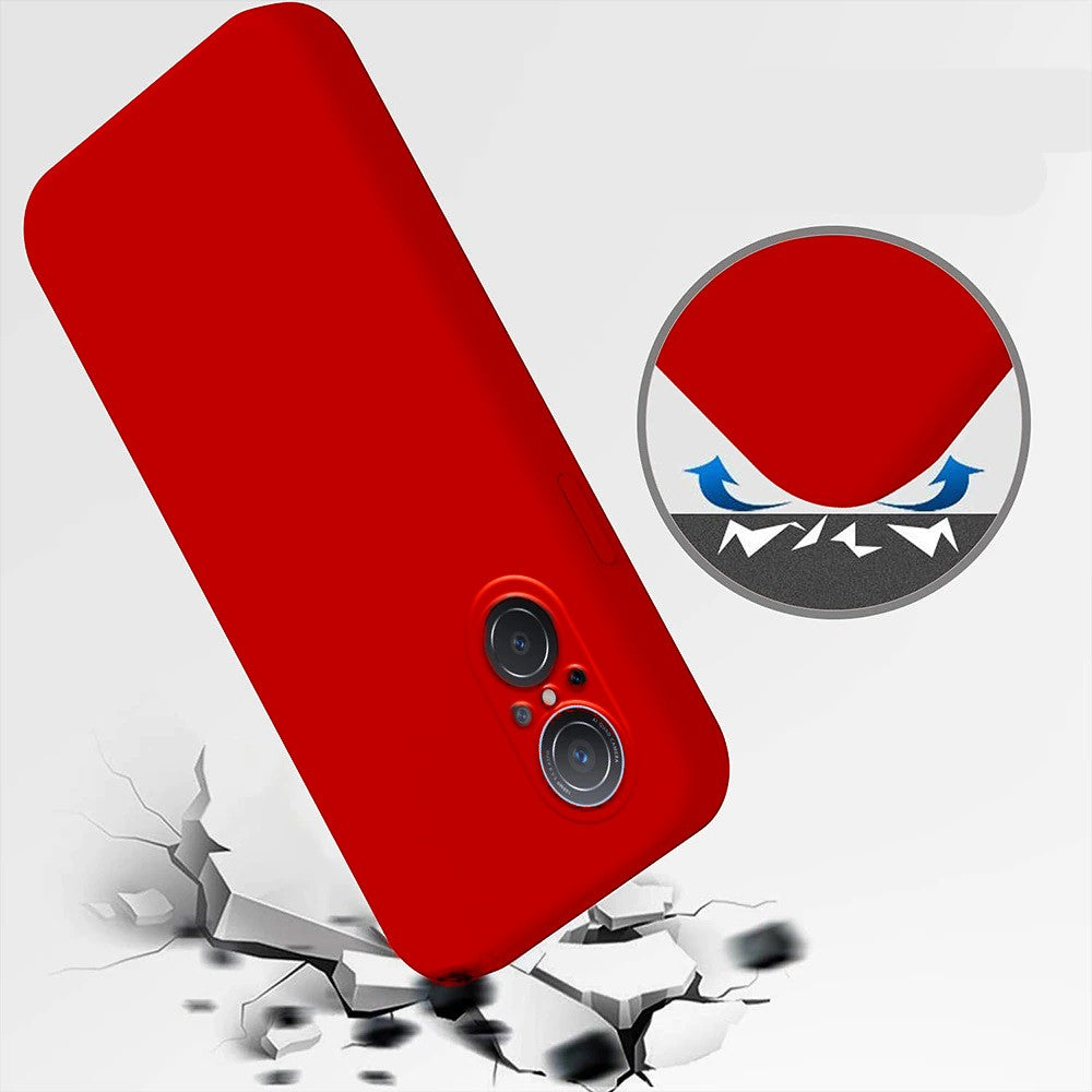 Husa pentru Huawei NOVA 9 SE, Flippy, Liquid Silicone, cu Microfibra pe interior, Protectie Antisoc, Rosu-3