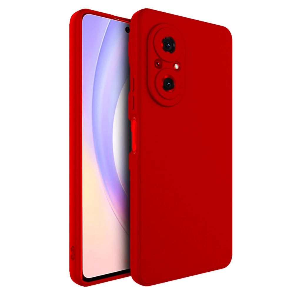 Husa pentru Huawei NOVA 9 SE, Flippy, Liquid Silicone, cu Microfibra pe interior, Protectie Antisoc, Rosu-0