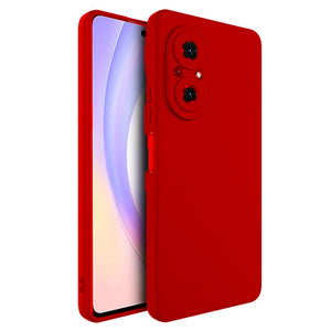 Husa pentru Huawei NOVA 9 SE, Flippy, Liquid Silicone, cu Microfibra pe interior, Protectie Antisoc, Rosu-0