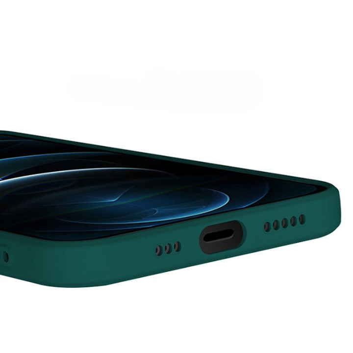 Husa pentru Samsung Galaxy A13 4G, Flippy, Liquid Silicone, cu Microfibra pe interior, Protectie Antisoc, Verde inchis-4