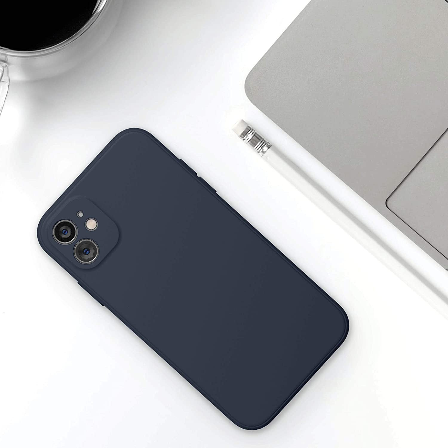 Husa protectie compatibila cu Apple iPhone 11 Liquid Silicone Case Albastru Inchis-1