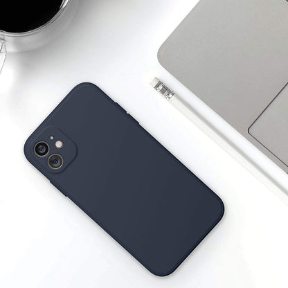 Husa protectie compatibila cu Apple iPhone 11 Liquid Silicone Case Albastru Inchis-1