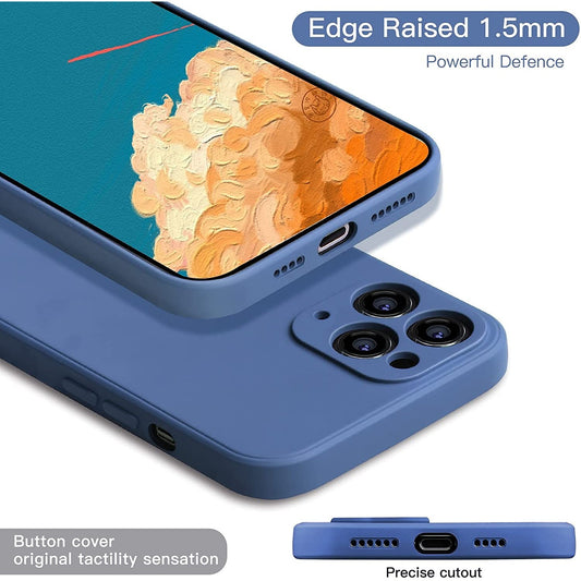 Husa protectie compatibila cu Apple iPhone 11 Pro Liquid Silicone Case Albastru inchis-1