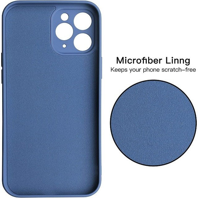 Husa protectie compatibila cu Apple iPhone 11 Pro Liquid Silicone Case Albastru inchis-3