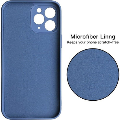 Husa protectie compatibila cu Apple iPhone 11 Pro Liquid Silicone Case Albastru inchis-3
