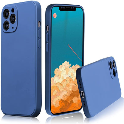 Husa protectie compatibila cu Apple iPhone 11 Pro Liquid Silicone Case Albastru inchis-4