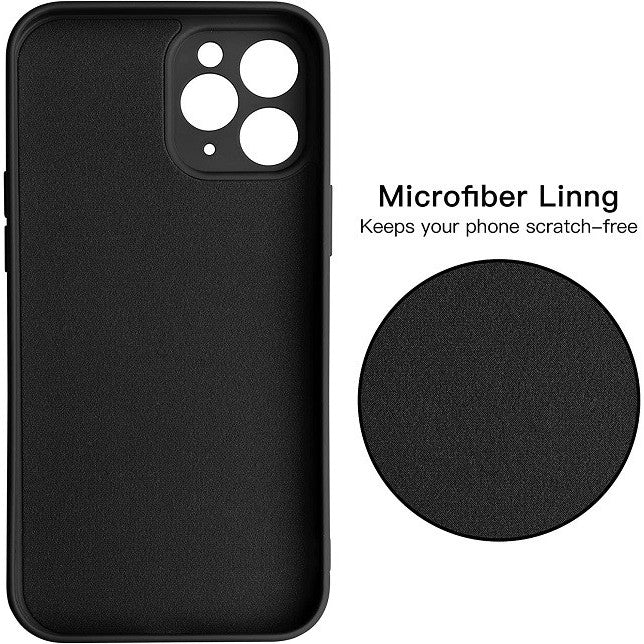 Husa protectie compatibila cu Apple iPhone 11 Pro Liquid Silicone Case Negru-2