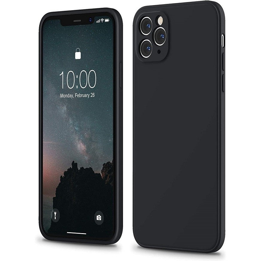 Husa protectie compatibila cu Apple iPhone 11 Pro Liquid Silicone Case Negru-3