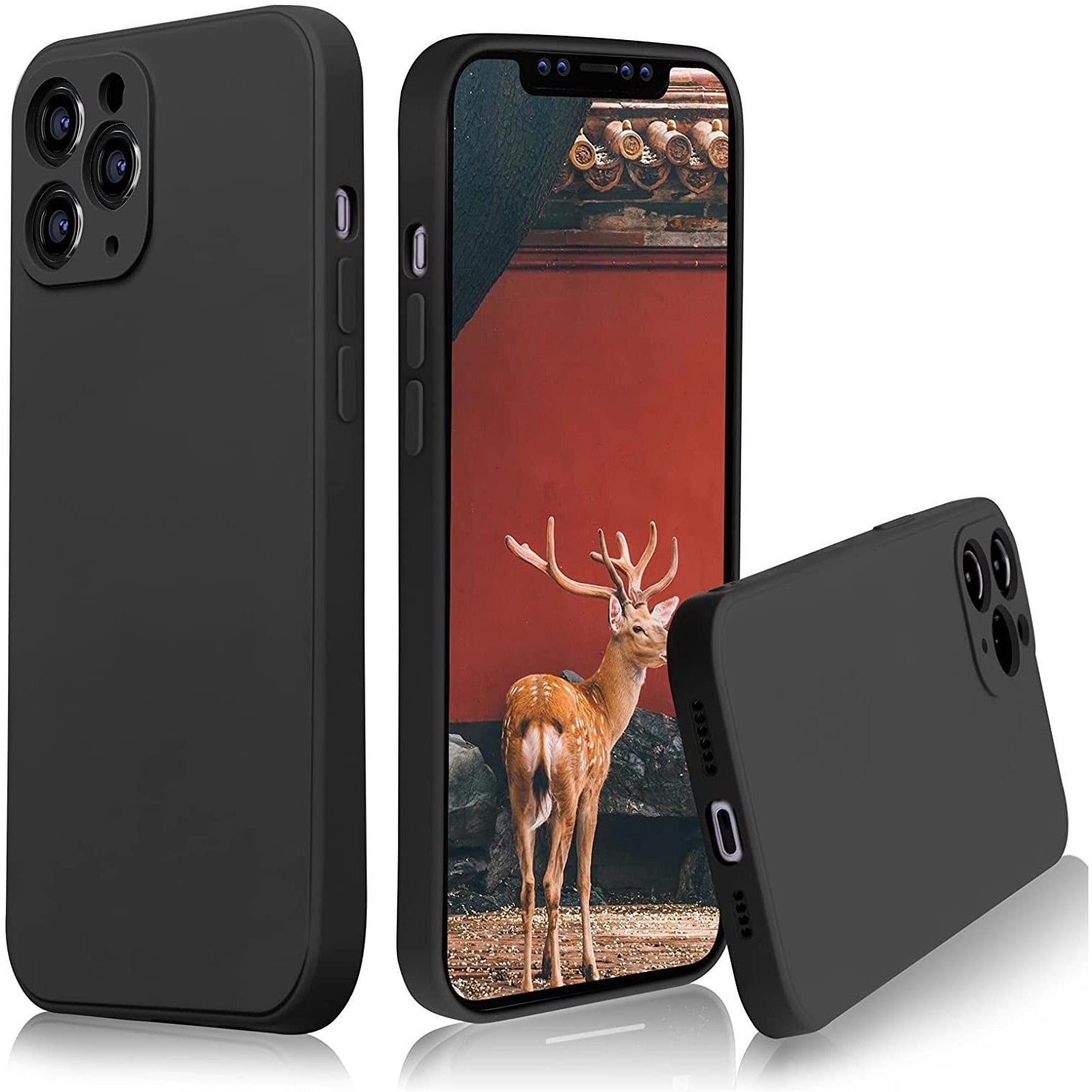 Husa protectie compatibila cu Apple iPhone 11 Pro Liquid Silicone Case Negru-5