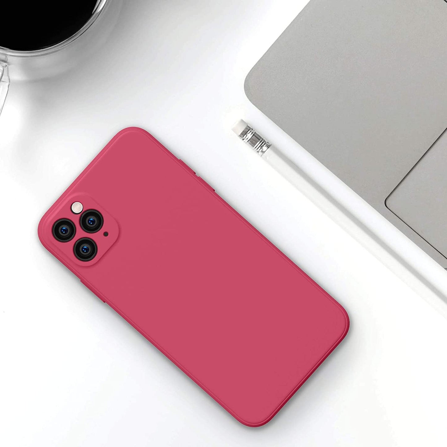 Husa protectie compatibila cu Apple iPhone 11 Pro Liquid Silicone Case Rosu-8