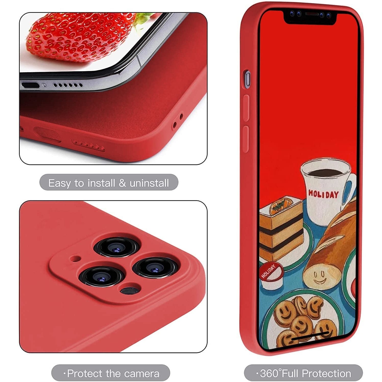 Husa protectie compatibila cu Apple iPhone 11 Pro Liquid Silicone Case Rosu-11