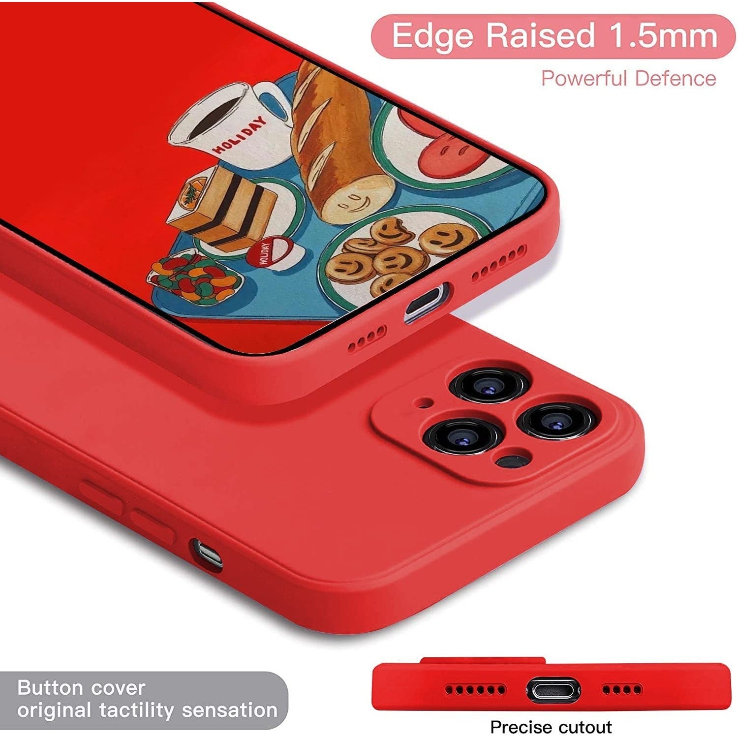 Husa protectie compatibila cu Apple iPhone 11 Pro Liquid Silicone Case Rosu-12