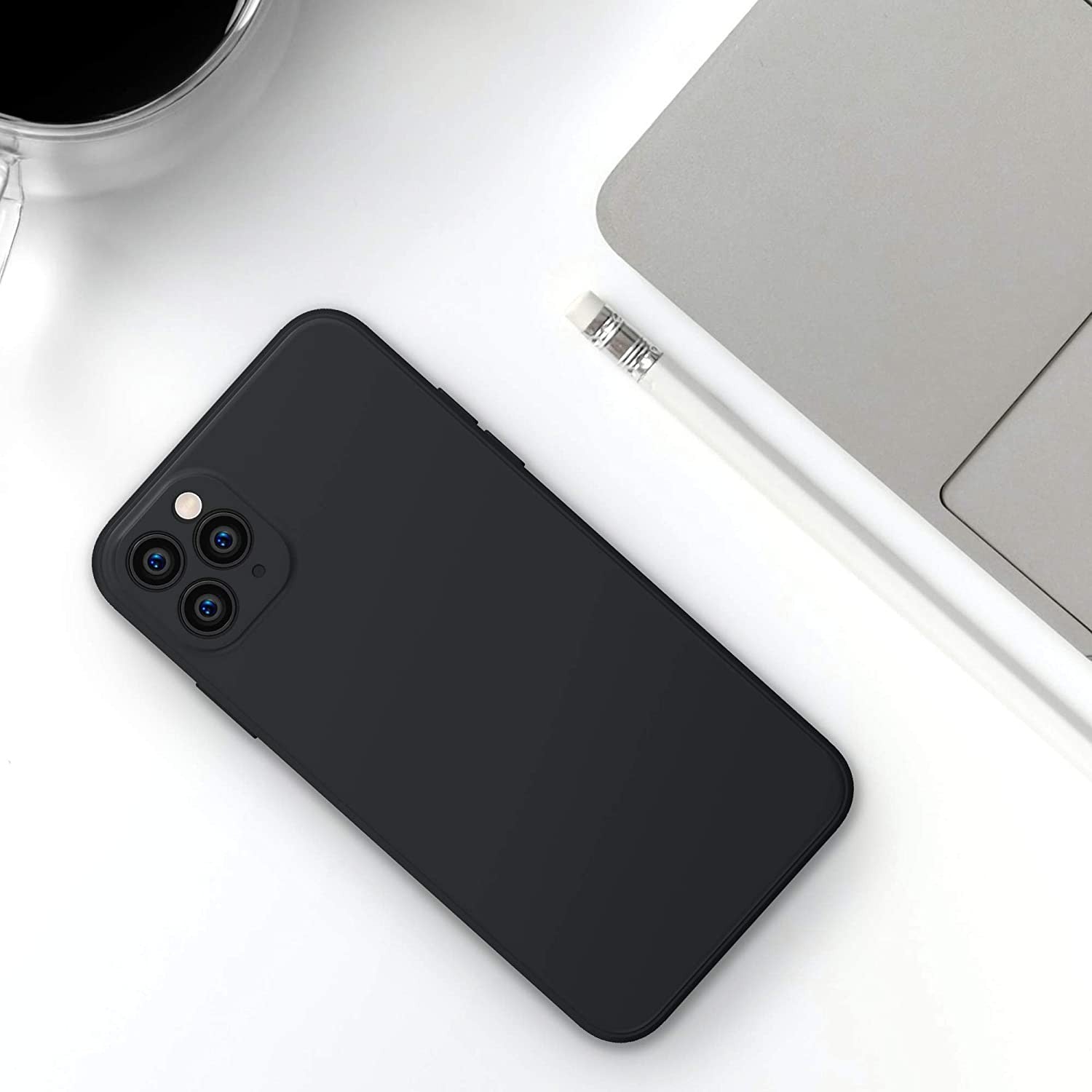 Husa protectie compatibila cu Apple iPhone 11 Pro Max Liquid Silicone Case Negru-4