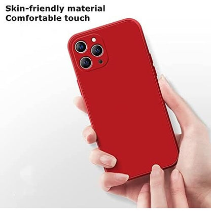 Husa protectie compatibila cu Apple iPhone 11 Pro Max Liquid Silicone Case Rosu-3