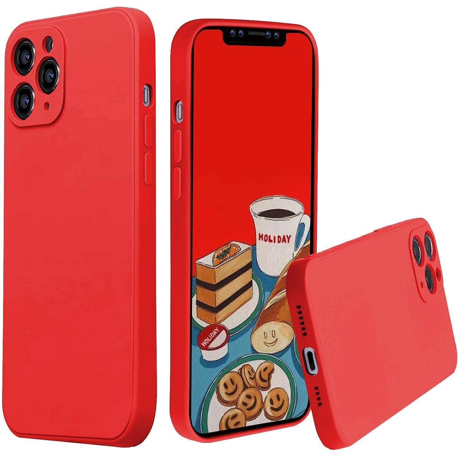 Husa protectie compatibila cu Apple iPhone 11 Pro Max Liquid Silicone Case Rosu-4