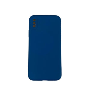 Husa protectie compatibila cu Apple iPhone X Liquid Silicone Case Albastru inchis-0
