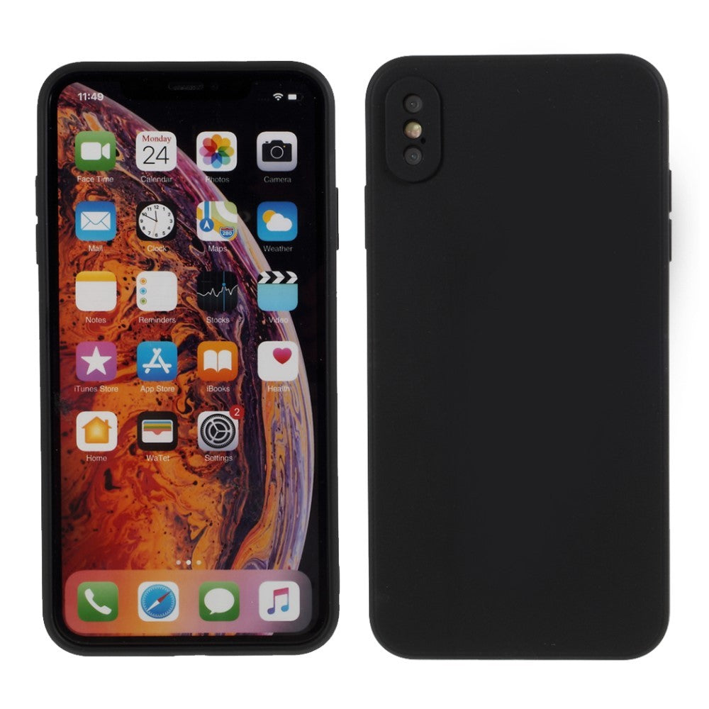 Husa protectie compatibila cu Apple iPhone X Liquid Silicone Case Negru-1